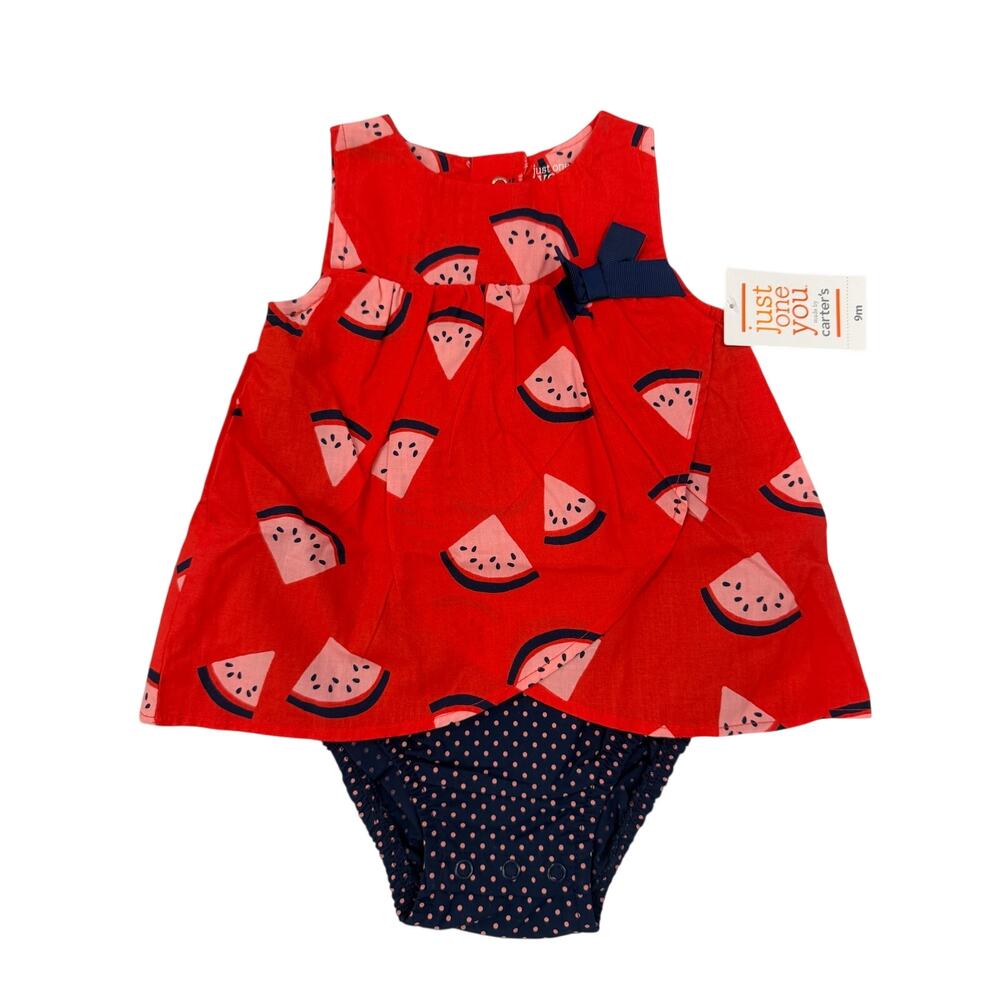 NWT CARTER'S Girls Watermelon One-Piece 9M (1436)